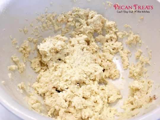 Pecan Treats | Can't Stay Out of the Kitchen | these miniature #pecanpies are our favorite #christmas #cookie. Everybody loves them. They have a cream cheese crust & #pecan & brown sugar filling to die for! #dessert