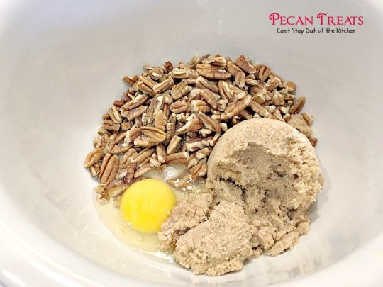 Pecan Treats | Can't Stay Out of the Kitchen | these miniature #pecanpies are our favorite #christmas #cookie. Everybody loves them. They have a cream cheese crust & #pecan & brown sugar filling to die for! #dessert