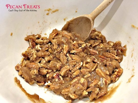 Pecan Treats | Can't Stay Out of the Kitchen | these miniature #pecanpies are our favorite #christmas #cookie. Everybody loves them. They have a cream cheese crust & #pecan & brown sugar filling to die for! #dessert