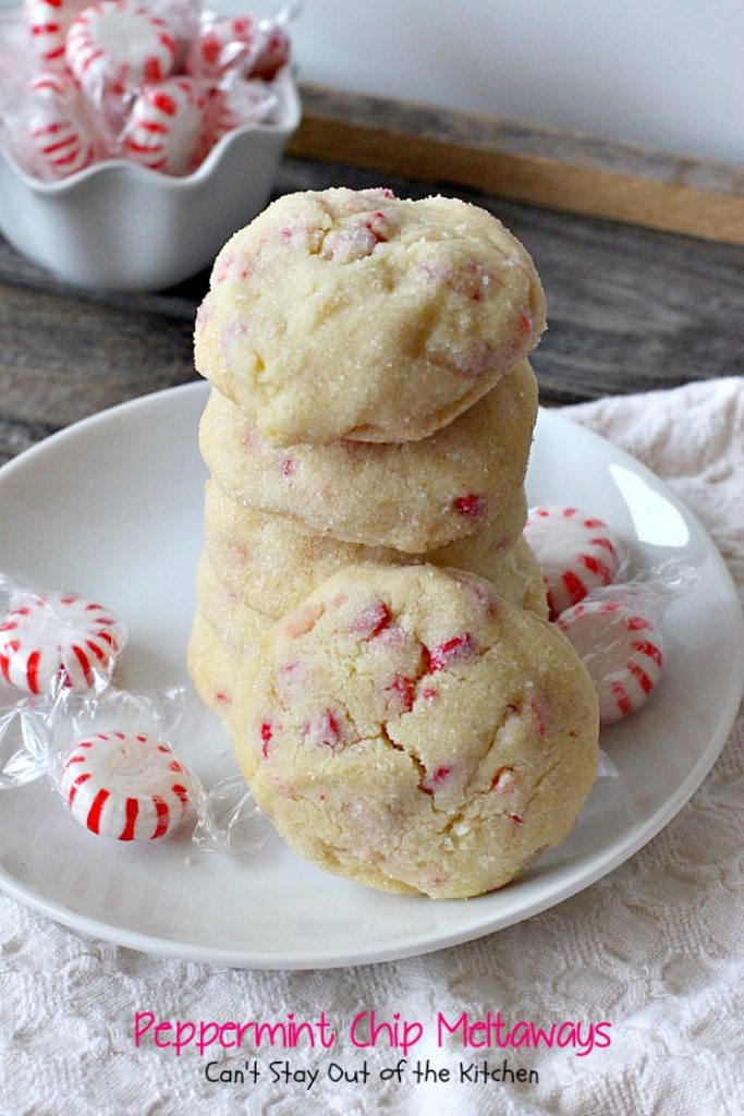 Peppermint Chip Meltaways | Can't Stay Out of the Kitchen | these #cookies just melt in your mouth--literally! #Andes #peppermint baking chips provide breathtaking flavor. #dessert
