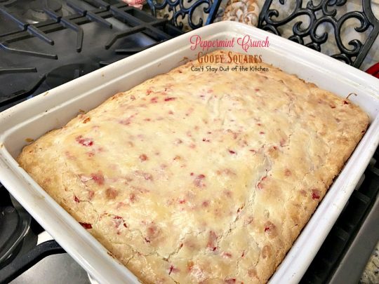 Peppermint Crunch Gooey Squares | Can't Stay Out of the Kitchen | these ooey gooey #cookies are fantastic for the #holidays. They use #Andes #peppermintcrunchbakingchips. If you love #peppermint you'll love this #cheesecake #dessert.