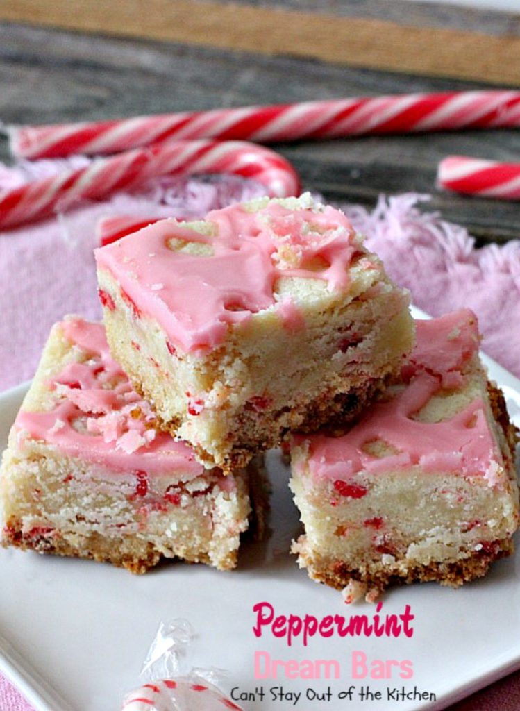 Peppermint Dream Bars | Can't Stay Out of the Kitchen | these spectacular #cookies are based on the #ParadiseCafe #sugarcookie recipe. They include #andes #peppermint baking chips for an explosion of flavor. #dessert