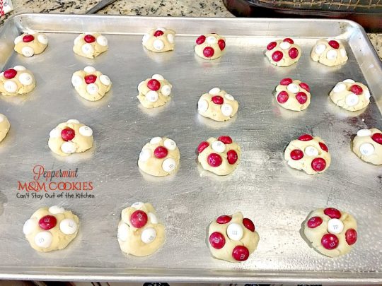 Peppermint M&M Cookies | Can't Stay Out of the Kitchen | these delightful #peppermint #cookies are made with #chocolate and peppermint-flavored #M&M's! Great for #holiday baking. #dessert