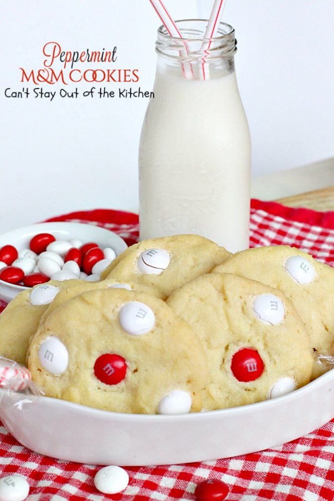 Peppermint M&M Cookies | Can't Stay Out of the Kitchen | these delightful #peppermint #cookies are made with #chocolate and peppermint-flavored #M&M's! Great for #holiday baking. #dessert