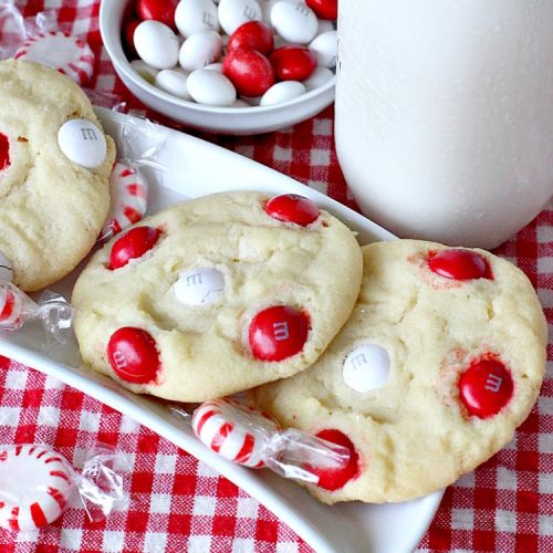 Peppermint M&M Cookies | Can't Stay Out of the Kitchen | these delightful #peppermint #cookies are made with #chocolate and peppermint-flavored #M&M's! Great for #holiday baking. #dessert