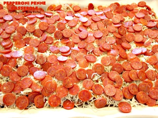 Pepperoni Penne Casserole | Can't Stay Out of the Kitchen | this terrific #pasta dish includes 3 cheeses, #spinach, #pepperoni & #glutenfree #pasta. Amazing flavors. #beef