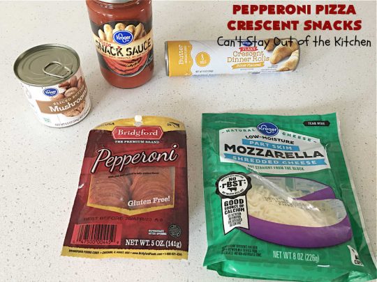 Pepperoni Pizza Crescent Snacks | Can't Stay Out of the Kitchen | fantastic 5-ingredient #GooseberryPatch #recipe is marvelous for #NewYearsEve, #NewYearsDay or #SuperBowl celebrations. This amazing #appetizer will knock your socks off! #pepperoni #pizza #mushrooms #MozzarellaCheese #PepperoniPizza #PepperoniPizzaCrescentSnacks