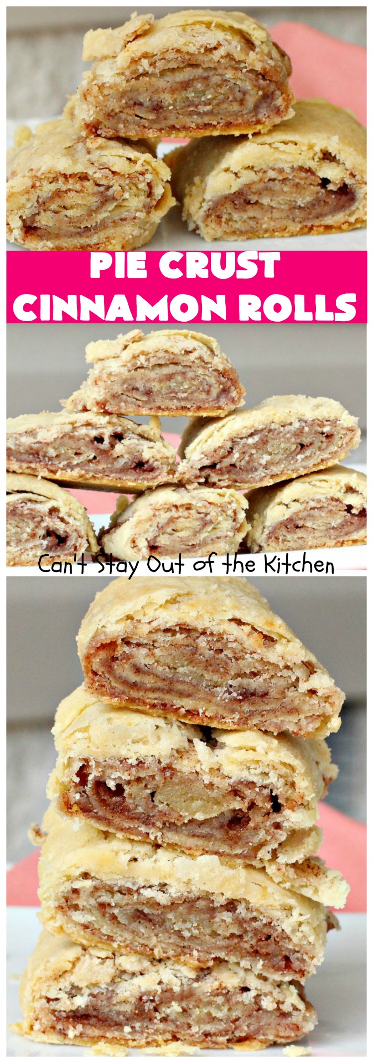 Pie Crust Cinnamon Rolls | Can't Stay Out of the Kitchen | my Mom always made these when I was growing up. They're so delicious & great for #breakfast or as a snack. #PieCrust #CinnamonRolls #PieCrustCinnamonRolls