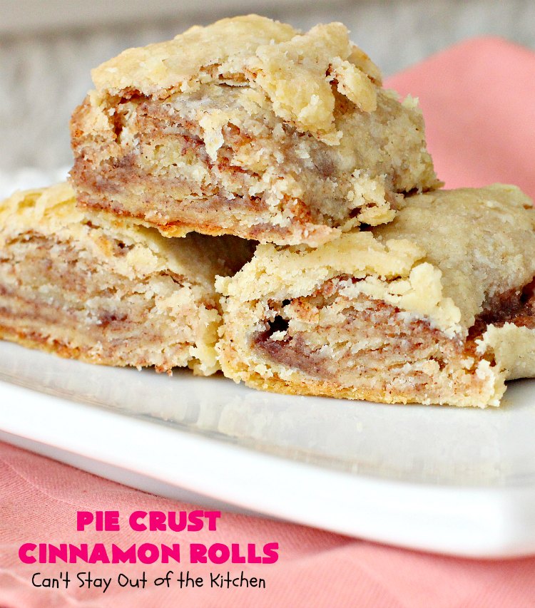 Pie Crust Cinnamon Rolls | Can't Stay Out of the Kitchen | my Mom always made these when I was growing up. They're so delicious & great for #breakfast or as a snack. #PieCrust #CinnamonRolls #PieCrustCinnamonRolls
