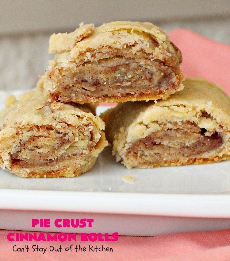 Pie Crust Cinnamon Rolls | Can't Stay Out of the Kitchen | my Mom always made these when I was growing up. They're so delicious & great for #breakfast or as a snack. #PieCrust #CinnamonRolls #PieCrustCinnamonRolls