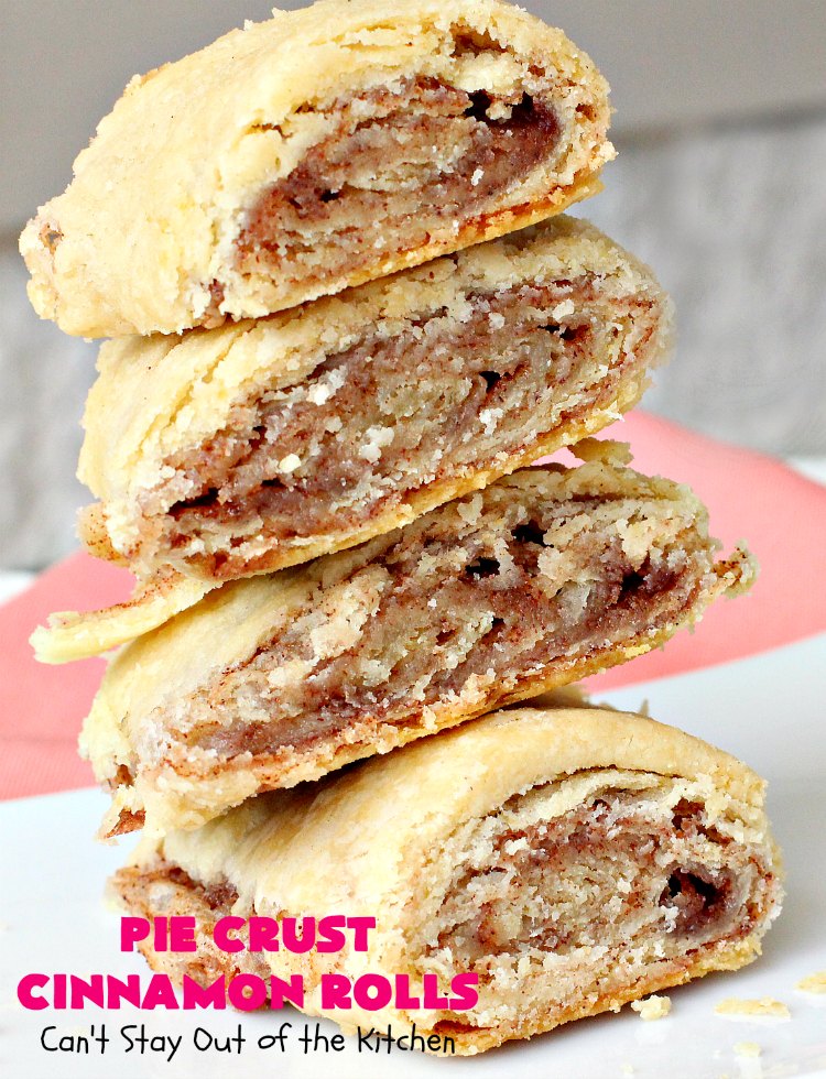 Pie Crust Cinnamon Rolls | Can't Stay Out of the Kitchen | my Mom always made these when I was growing up. They're so delicious & great for #breakfast or as a snack. #PieCrust #CinnamonRolls #PieCrustCinnamonRolls