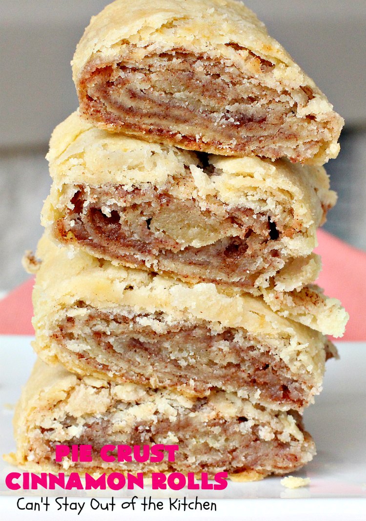 Pie Crust Cinnamon Rolls | Can't Stay Out of the Kitchen | my Mom always made these when I was growing up. They're so delicious & great for #breakfast or as a snack. #PieCrust #CinnamonRolls #PieCrustCinnamonRolls