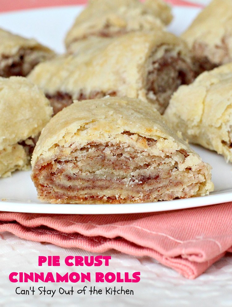 Pie Crust Cinnamon Rolls | Can't Stay Out of the Kitchen | my Mom always made these when I was growing up. They're so delicious & great for #breakfast or as a snack. #PieCrust #CinnamonRolls #PieCrustCinnamonRolls