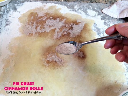 Pie Crust Cinnamon Rolls | Can't Stay Out of the Kitchen | my Mom always made these when I was growing up. They're so delicious & great for #breakfast or as a snack. #PieCrust #CinnamonRolls #PieCrustCinnamonRolls
