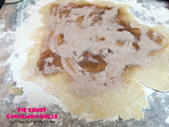 Pie Crust Cinnamon Rolls | Can't Stay Out of the Kitchen | my Mom always made these when I was growing up. They're so delicious & great for #breakfast or as a snack. #PieCrust #CinnamonRolls #PieCrustCinnamonRolls