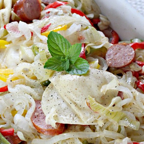 Pierogies and Kielbasa | Can't Stay Out of the Kitchen