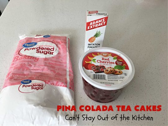 Pina Colada Tea Cakes | Can't Stay Out of the Kitchen | these scrumptious #TeaCakes are packed with #PinaColada flavor including a #Pineapple cake mix, pineapple gelatin, vanilla chips & #coconut. They're glazed with a luscious powdered sugar icing too. These miniature #Bundt #cakes are marvelous for #holiday or #Christmas baking. #HolidayDessert #PinaColadaDessert #PinaColadaTeaCakes