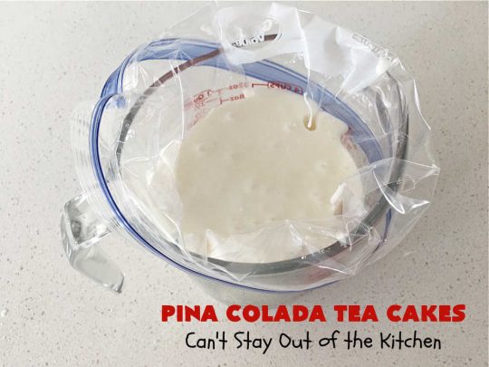 Pina Colada Tea Cakes | Can't Stay Out of the Kitchen | these scrumptious #TeaCakes are packed with #PinaColada flavor including a #Pineapple cake mix, pineapple gelatin, vanilla chips & #coconut. They're glazed with a luscious powdered sugar icing too. These miniature #Bundt #cakes are marvelous for #holiday or #Christmas baking. #HolidayDessert #PinaColadaDessert #PinaColadaTeaCakes