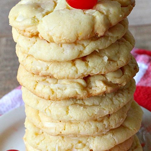 Pina Colada White Chocolate Cookies | Can't Stay Out of the Kitchen | this quick & easy 5-ingredient #cookie is crazy good! You can have #dessert made in about 30 minutes with this simple #recipe. If you enjoy the flavor of #PinaColadas you'll love these cookies. #Pineapple #Coconut #WhiteChocolateChips #chocolate #PinaColada #PinaColadaWhiteChocolateCookies #PinaColadaDessert #ChocolateDessert #PineappleDessert #tailgating