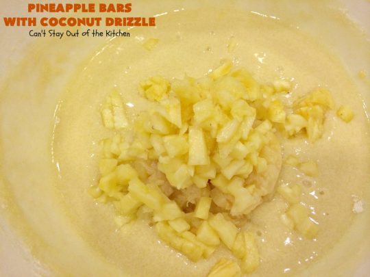 Pineapple Bars with Coconut Drizzle | these spectacular #dessert bars will have you absolutely drooling! They are heavenly and mouthwatering with a crust layer, #pineapple layer, #streusel layer & a #coconut glaze over top. Perfect for #holidays like #Easter or #MothersDay. #PineappleDessert #HolidayDessert #EasterDessert #MothersDayDessert #cookie #brownie #PineappleCookies #PinaColada #PinaColadaDessert
