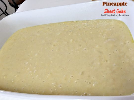 Pineapple Sheet Cake | Can't Stay Out of the Kitchen | delicious one-bowl #cake that's quick & easy & a family favorite. This one has a boiled #coconut & #pecan icing. #dessert #pineapple