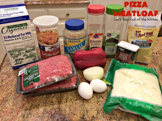 Pizza Meatloaf | Can't Stay Out of the Kitchen | this jazzed up #meatloaf is spectacular & a family favorite. It's got an #Italian flare by adding #mozzallacheese & #spaghettisauce. It tastes like #pizza but in meatloaf form. Terrific weeknight dinner. #beef