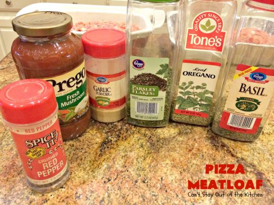Pizza Meatloaf | Can't Stay Out of the Kitchen | this jazzed up #meatloaf is spectacular & a family favorite. It's got an #Italian flare by adding #mozzallacheese & #spaghettisauce. It tastes like #pizza but in meatloaf form. Terrific weeknight dinner. #beef