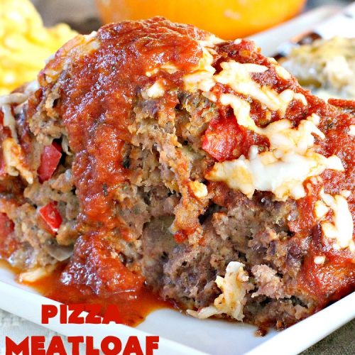 Pizza Meatloaf | Can't Stay Out of the Kitchen | this jazzed up #meatloaf is spectacular & a family favorite. It's got an #Italian flare by adding #mozzallacheese & #spaghettisauce. It tastes like #pizza but in meatloaf form. Terrific weeknight dinner. #beef