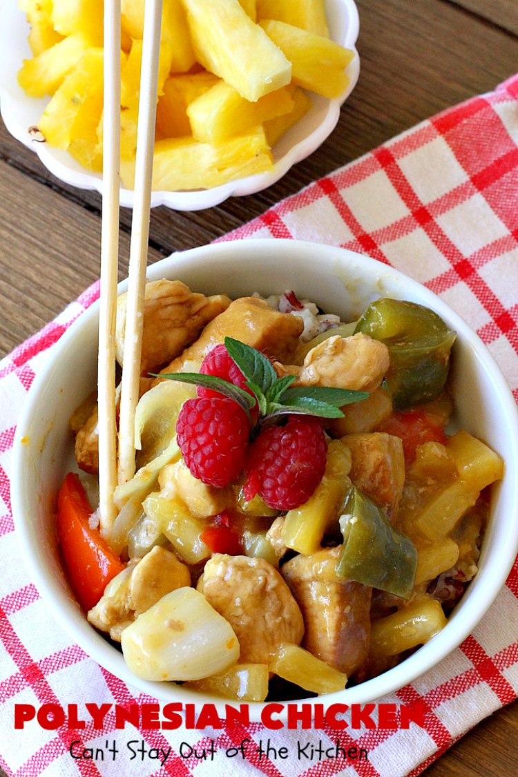 Polynesian Chicken | Can't Stay Out of the Kitchen | this quick & easy 30-minute entree is perfect for weeknight dinners when you're short on time. It's got amazing #Polynesian flavors with #pineapple & a #Caribbean sauce added to the ingredients. #GlutenFree #chicken #PolynesianChicken #30MinuteMeal