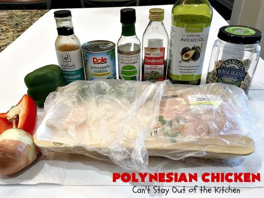 Polynesian Chicken | Can't Stay Out of the Kitchen | this quick & easy 30-minute entree is perfect for weeknight dinners when you're short on time. It's got amazing #Polynesian flavors with #pineapple & a #Caribbean sauce added to the ingredients. #GlutenFree #chicken #PolynesianChicken #30MinuteMeal