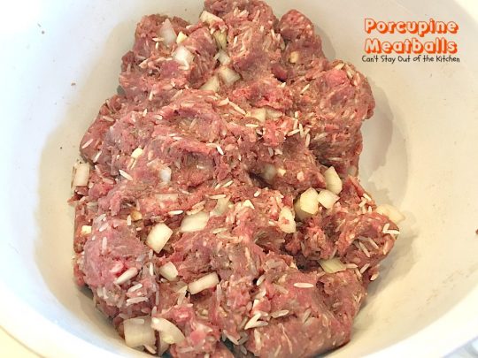 Porcupine Meatballs | Can't Stay Out of the Kitchen | these delicious #meatballs are smothered in a tasty #spaghettisauce. Made with #rice so they're #glutenfree. #beef #groundbeef