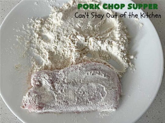 Pork Chop Supper | Can't Stay Out of the Kitchen | this is a fantastic #OneDishMeal #recipe where everything cooks together in the same skillet. #RedPotatoes, #carrots & #SmotheredPorkChops come together in a deliciously seasoned #SkilletDinner that's quick & easy. This meal-in-one can be prepared in under an hour making it a great option for busy week-night suppers. #PorkChopSupper