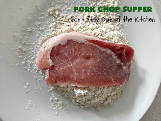 Pork Chop Supper | Can't Stay Out of the Kitchen | this is a fantastic #OneDishMeal #recipe where everything cooks together in the same skillet. #RedPotatoes, #carrots & #SmotheredPorkChops come together in a deliciously seasoned #SkilletDinner that's quick & easy. This meal-in-one can be prepared in under an hour making it a great option for busy week-night suppers. #PorkChopSupper
