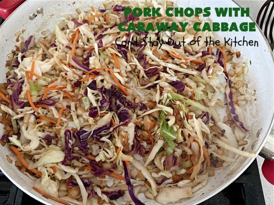 Pork Chops with Caraway Cabbage | Can't Stay Out of the Kitchen | this tasty & delicious #MainDish includes #PorkChops with wonderfully flavored tri-colored #cabbage. It's a great #pork dish to whip up when you're short on time since it's really easy to toss together. #GlutenFree #PorkChopsWithCarawayCabbagePork Chops with Caraway Cabbage | Can't Stay Out of the Kitchen | this tasty & delicious #MainDish includes #PorkChops with wonderfully flavored tri-colored #cabbage. It's a great #pork dish to whip up when you're short on time since it's really easy to toss together. #GlutenFree #PorkChopsWithCarawayCabbage