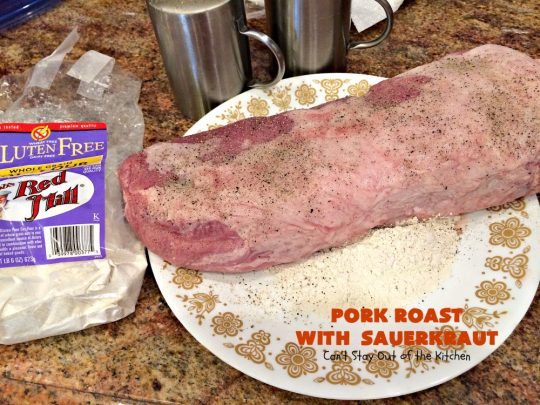 Pork Roast with Sauerkraut | Can't Stay Out of the Kitchen | our favorite comfort food when we were growing up. This is terrific for #Easter & company dinners. Uses only a handful of ingredients so it's very easy. #glutenfree #sauerkraut #pork