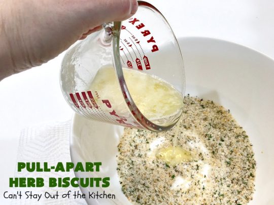 Pull-Apart Herbed Biscuits | Can't Stay Out of the Kitchen | this fantastic pull-apart #MonkeyBread is easy & delightful. The savory herb flavors make this a dynamic #bread to serve as a side for any main dish. Great for company or #holiday dinners too. #PullApartHerbedBiscuits