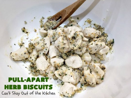 Pull-Apart Herbed Biscuits | Can't Stay Out of the Kitchen | this fantastic pull-apart #MonkeyBread is easy & delightful. The savory herb flavors make this a dynamic #bread to serve as a side for any main dish. Great for company or #holiday dinners too. #PullApartHerbedBiscuits
