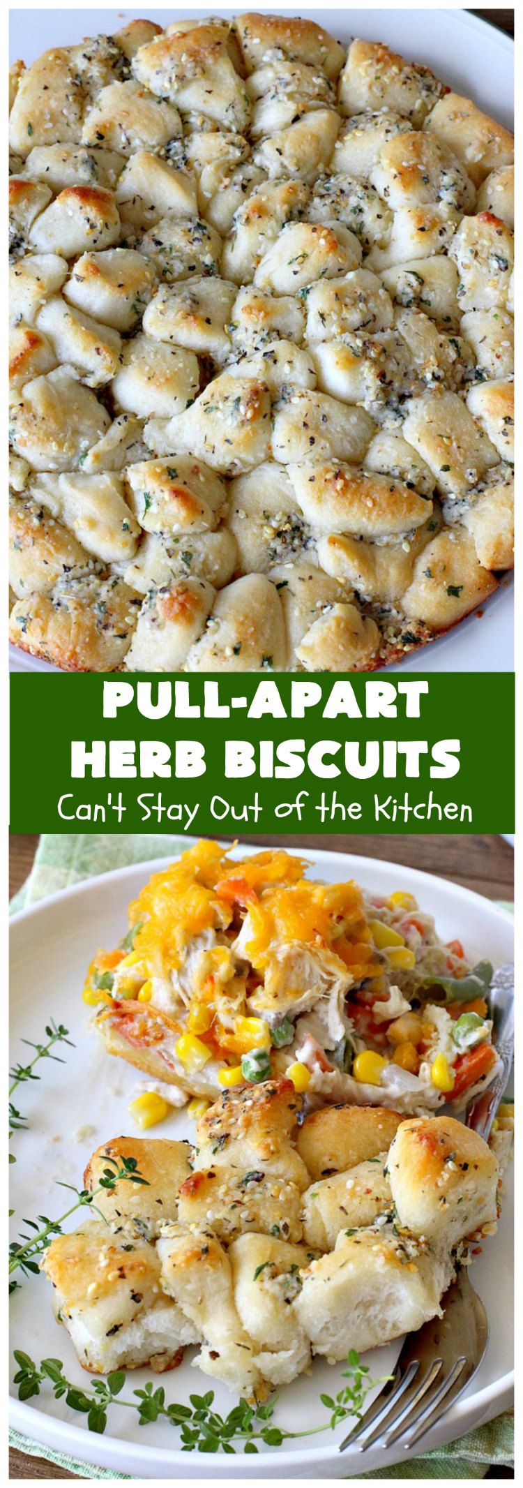 Pull-Apart Herbed Biscuits | Can't Stay Out of the Kitchen | this fantastic pull-apart #MonkeyBread is easy & delightful. The savory herb flavors make this a dynamic #bread to serve as a side for any main dish. Great for company or #holiday dinners too. #PullApartHerbedBiscuits