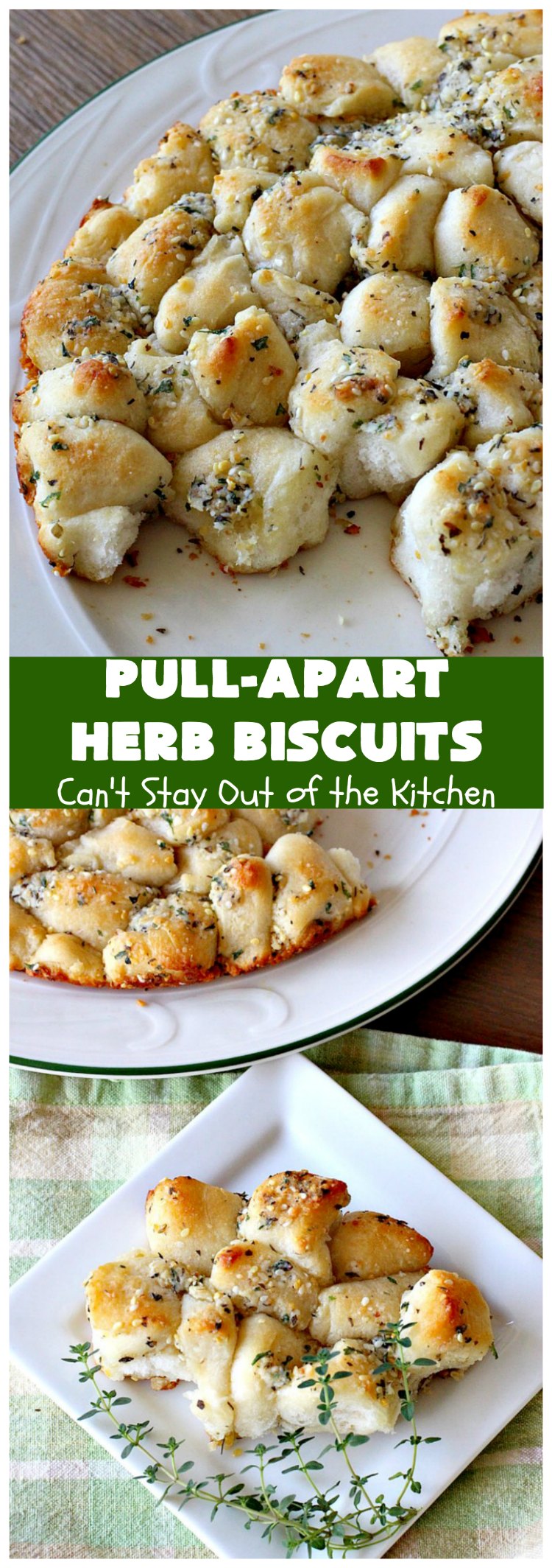 Pull-Apart Herbed Biscuits | Can't Stay Out of the Kitchen | this fantastic pull-apart #MonkeyBread is easy & delightful. The savory herb flavors make this a dynamic #bread to serve as a side for any main dish. Great for company or #holiday dinners too. #PullApartHerbedBiscuits