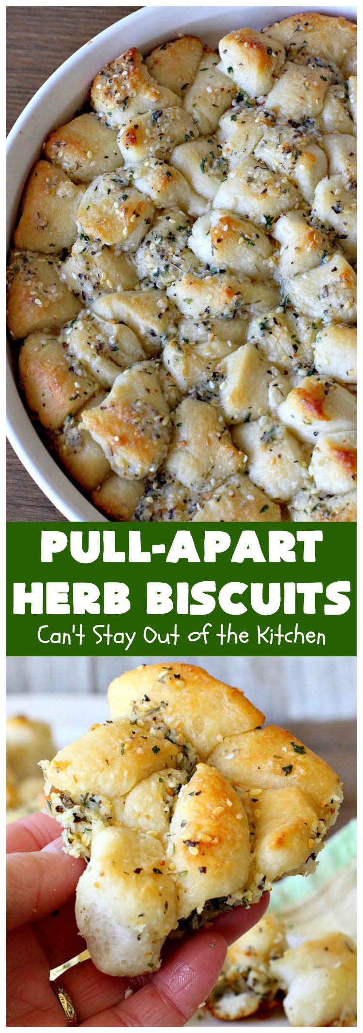 Pull-Apart Herbed Biscuits | Can't Stay Out of the Kitchen | this fantastic pull-apart #MonkeyBread is easy & delightful. The savory herb flavors make this a dynamic #bread to serve as a side for any main dish. Great for company or #holiday dinners too. #PullApartHerbedBiscuits