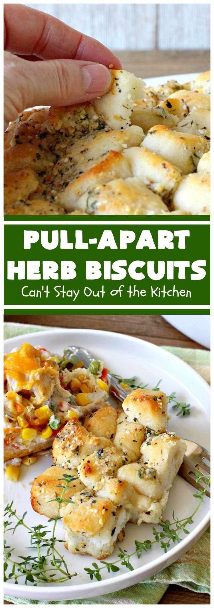 Pull-Apart Herbed Biscuits | Can't Stay Out of the Kitchen | this fantastic pull-apart #MonkeyBread is easy & delightful. The savory herb flavors make this a dynamic #bread to serve as a side for any main dish. Great for company or #holiday dinners too. #PullApartHerbedBiscuits