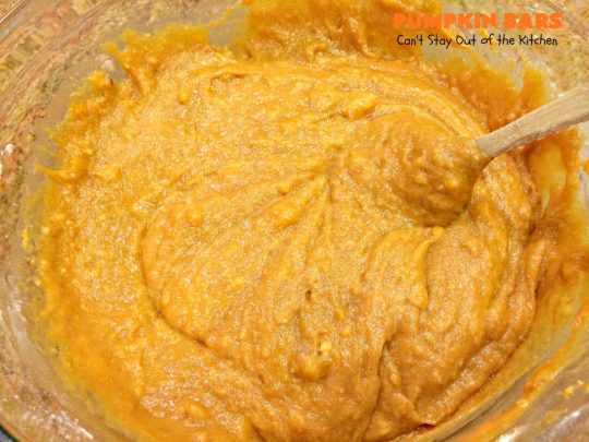 Pumpkin Bars | Can't Stay Out of the Kitchen | sensational #dessert for #fall #baking. The #creamcheese frosting is heavenly. #pumpkin #cookie