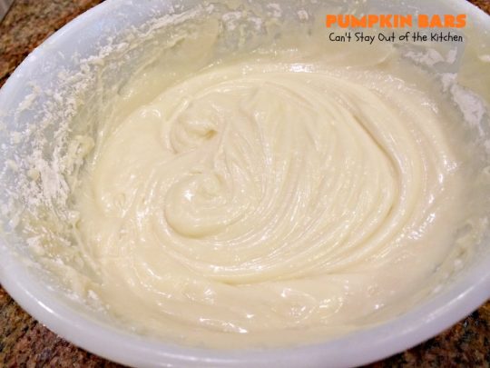 Pumpkin Bars | Can't Stay Out of the Kitchen | sensational #dessert for #fall #baking. The #creamcheese frosting is heavenly. #pumpkin #cookie