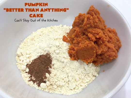 Pumpkin Better Than Anything Cake | Can't Stay Out of the Kitchen | this is one of the best #desserts I've ever tried. The #pumpkin #pokecake is filled with sweetened condensed milk so it's extremely moist. This easy #recipe also uses #HeathEnglishToffeeBit & #CaramelSundaeSauce. You'll be drooling after the first bite! #PumpkinCake #cake #CoolWhip #PumpkinDessert #EasyDessert #HolidayDessert #ThanksgivingDessert #ChristmasDessert