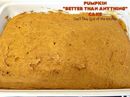Pumpkin Better Than Anything Cake | Can't Stay Out of the Kitchen | this is one of the best #desserts I've ever tried. The #pumpkin #pokecake is filled with sweetened condensed milk so it's extremely moist. This easy #recipe also uses #HeathEnglishToffeeBit & #CaramelSundaeSauce. You'll be drooling after the first bite! #PumpkinCake #cake #CoolWhip #PumpkinDessert #EasyDessert #HolidayDessert #ThanksgivingDessert #ChristmasDessert