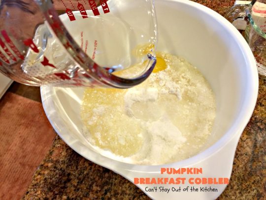 Pumpkin Breakfast Cobbler | Can't Stay Out of the Kitchen | this amazing #coffeecake is perfect for a fall #breakfast or #holiday breakfasts like #Thanksgiving. #pumpkin #cobbler