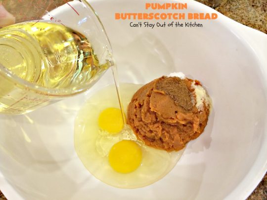 Pumpkin Butterscotch Bread | Can't Stay Out of the Kitchen | this outrageous #pumpkin #bread is filled with #butterscotch chips & has a luscious butterscotch icing. Excellent for #fall #baking or a #holiday #breakfast like #Thanksgiving.