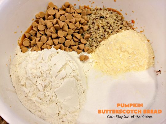 Pumpkin Butterscotch Bread | Can't Stay Out of the Kitchen | this outrageous #pumpkin #bread is filled with #butterscotch chips & has a luscious butterscotch icing. Excellent for #fall #baking or a #holiday #breakfast like #Thanksgiving.