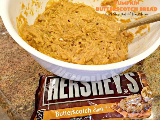 Pumpkin Butterscotch Bread | Can't Stay Out of the Kitchen | this outrageous #pumpkin #bread is filled with #butterscotch chips & has a luscious butterscotch icing. Excellent for #fall #baking or a #holiday #breakfast like #Thanksgiving.
