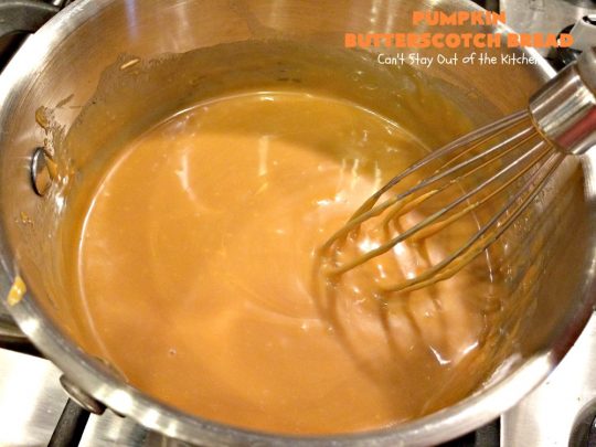 Pumpkin Butterscotch Bread | Can't Stay Out of the Kitchen | this outrageous #pumpkin #bread is filled with #butterscotch chips & has a luscious butterscotch icing. Excellent for #fall #baking or a #holiday #breakfast like #Thanksgiving.